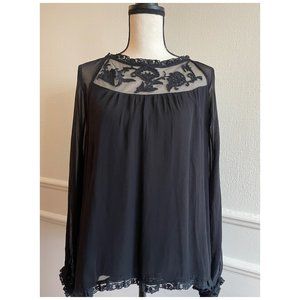 Velvet by Graham & Spencer Black Lace Blouse